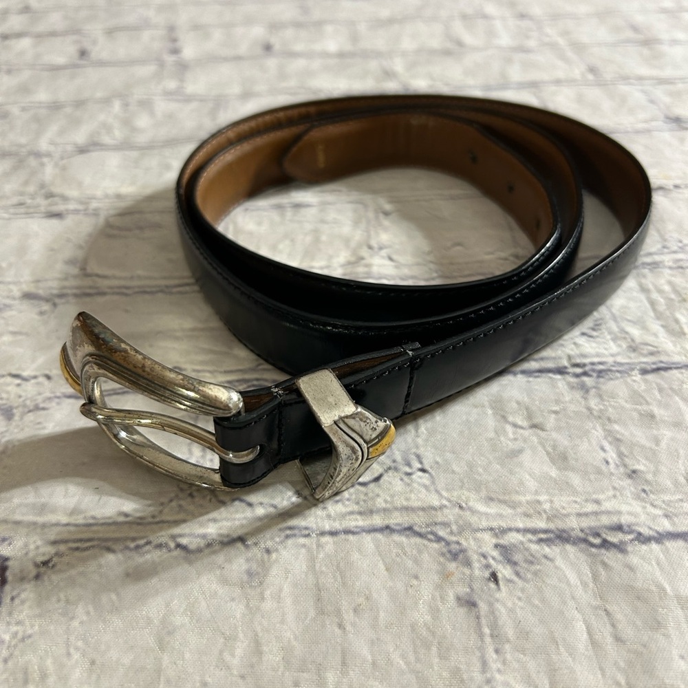 FULL GRAIN LEATHER ON SPLIT LEATHER WESTERN STYLE MENS BLACK BELT SIZE 40